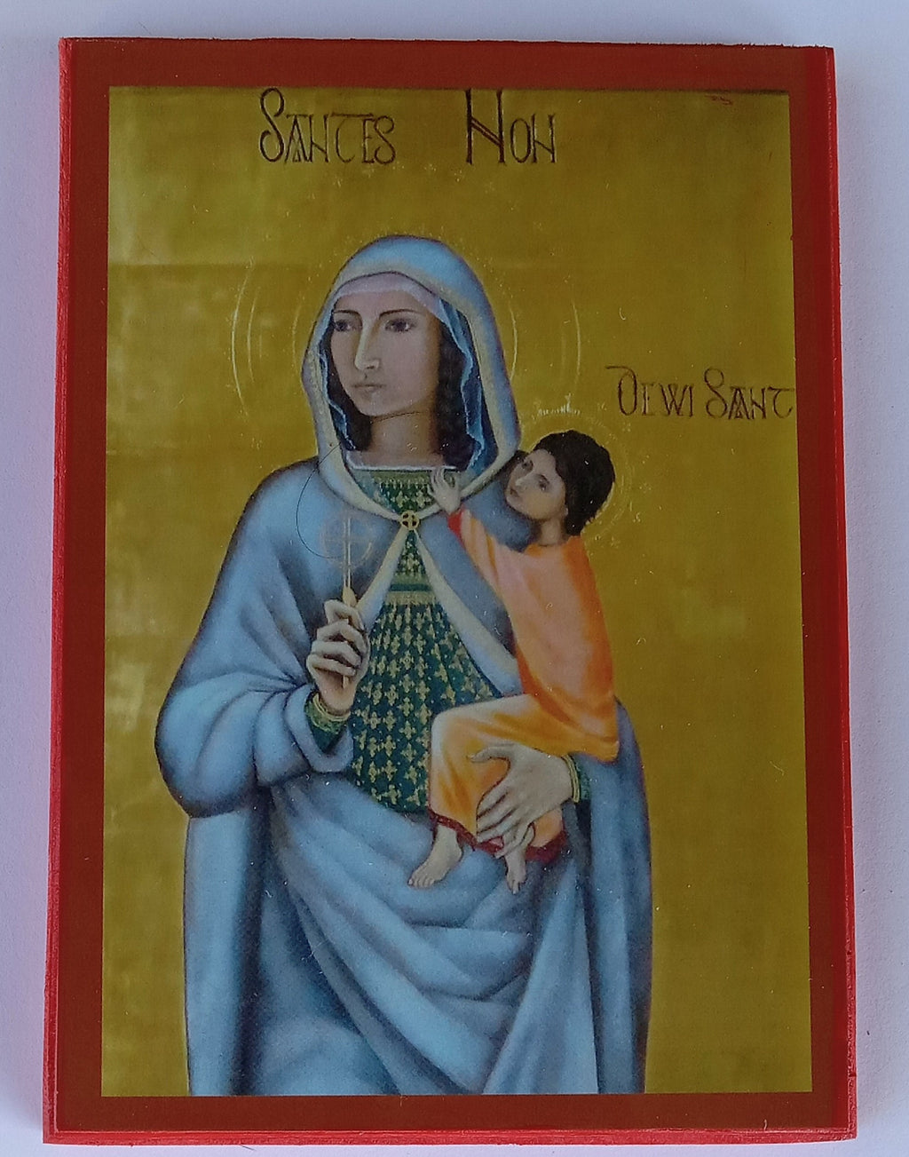 Orthodox Icon of St's. Non (mother of St. David) & David of Wales