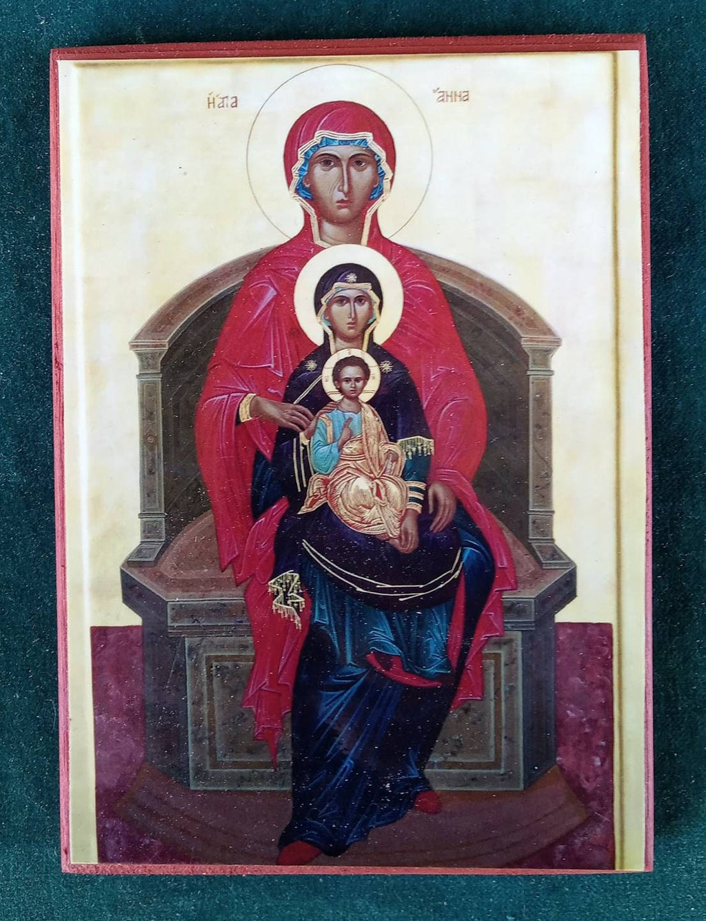 Orthodox icon of St Anna the Theotokos and Christ