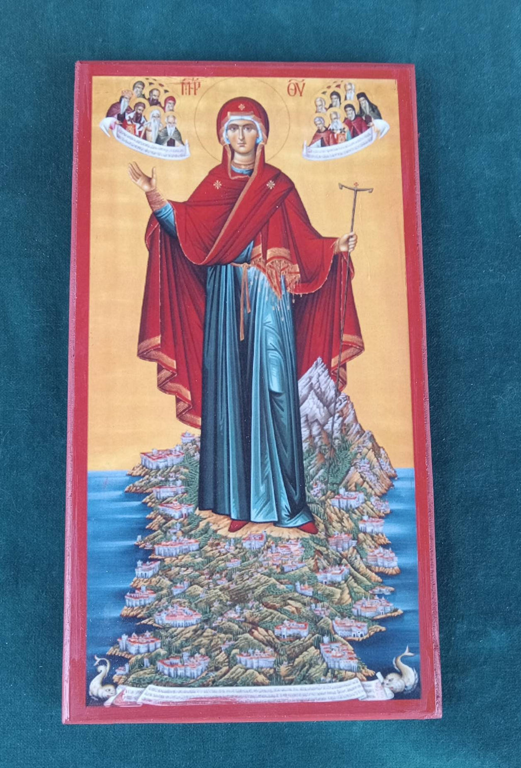 ORTHODOX ICON of the THEOTOKOS over her garden Mt. Athos