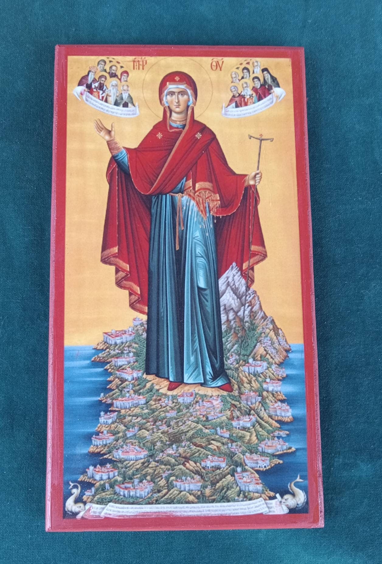 ORTHODOX ICON of the THEOTOKOS over her garden Mt. Athos