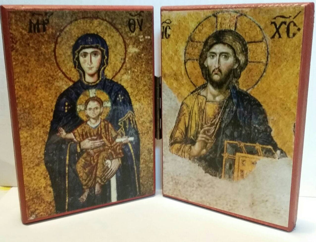 Orthodox diptych icon of Christ &Theotokos from Hagia Sophia