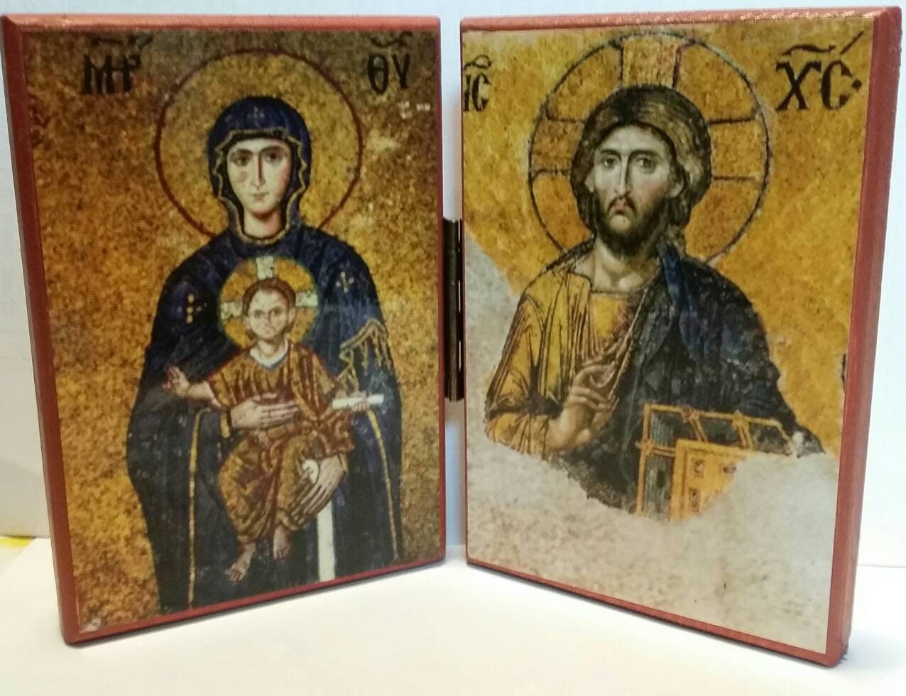 Orthodox diptych icon of Christ &Theotokos from Hagia Sophia